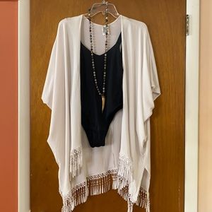 White kimono swim cover up